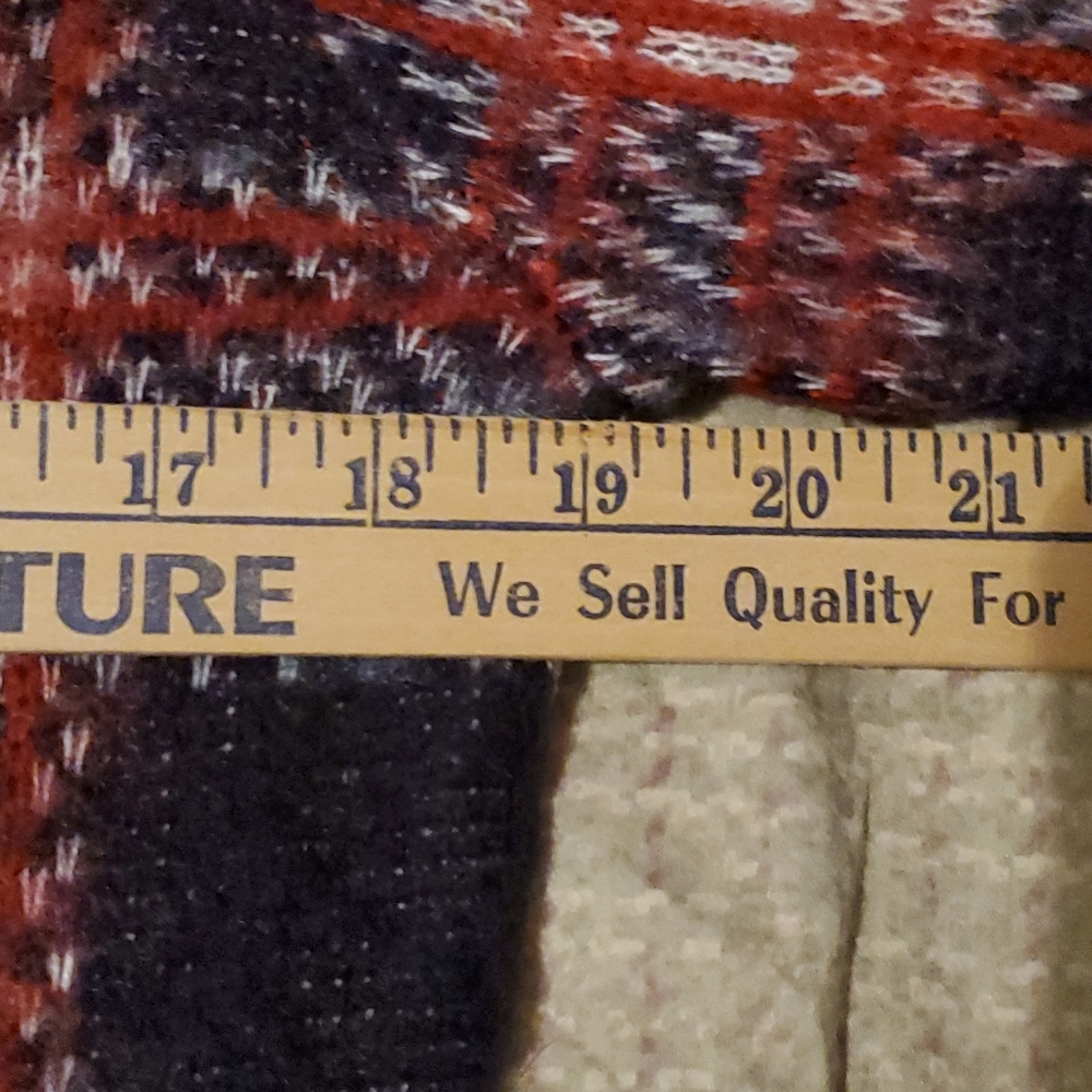 Forever 21 Fuzzy Crop Pullover Sweater Red & Navy Sz S jacquard Tartan Academia - Picture 5 of 9